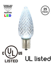 Load image into Gallery viewer, Pure White C9 LED 2900 kelvin  Replacement Bulbs Faceted LED Christmas Light Bulb Fits E17 Socket
